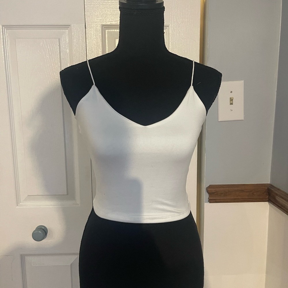 Medium white cropped tank top